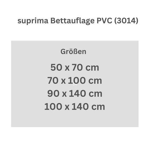 suprima Bettauflage PVC (3014), 1 Stück, Größentabelle