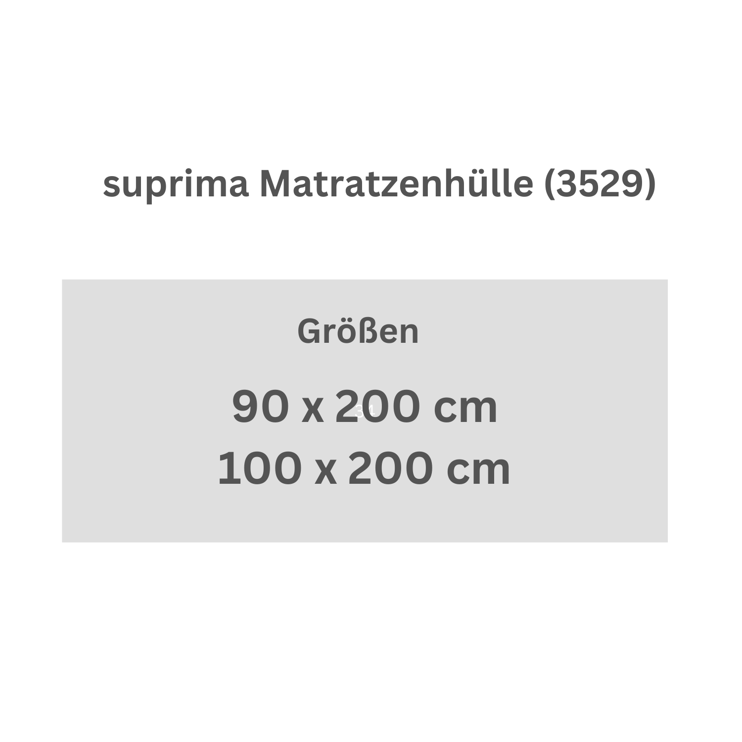 suprima Matratzenhülle (3529), Größe: 100 x 200 cm, 1 Stück, Größentabelle