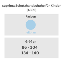 suprima Schutzhandschuhe für Kinder (4829), Pflegeoverall, Größentabelle