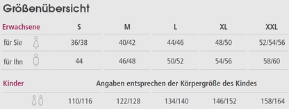suprima Pflegeoverall kurz (4080), Pflegeoverall, Größentabelle