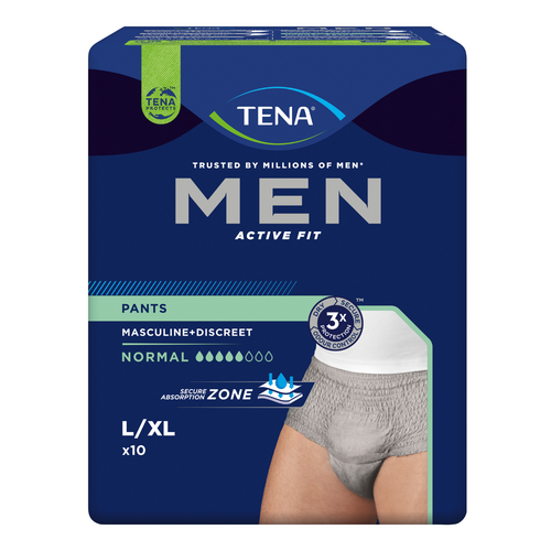 TENA Men Active Fit Pants Normal, Größe L/XL, Beutel 10 Stück