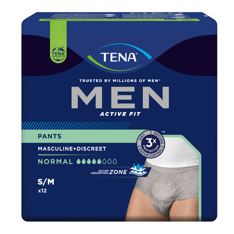 TENA Men Active Fit Pants Normal, Größe S/M, Beutel 12 Stück