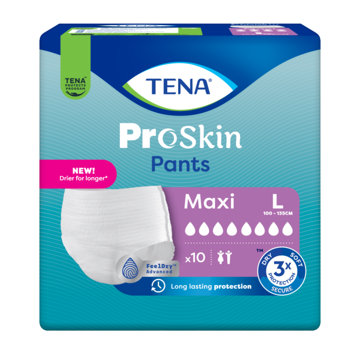 TENA Pro Skin Pants Maxi, Größe: L, Beutel 10 Stück