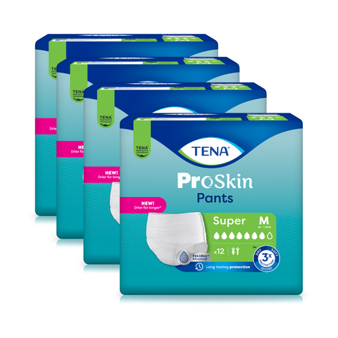 TENA Pro Skin Pants Super, Größe: M, Sparpaket (4 x 12 Stück)