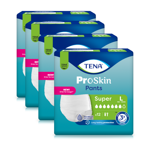 TENA Pro Skin Pants Super, Größe: L, Sparpaket (4 x 12 Stück)