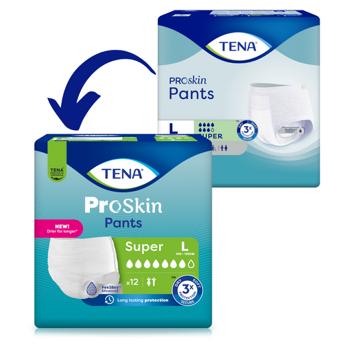 TENA Proskin Pants Super, Verpackungsdesign im Vergleich