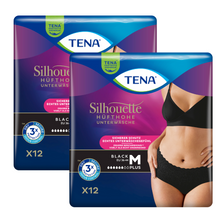 TENA Silhouette Plus Black, Größe: M, Sparpaket (2 x 12 Stück)