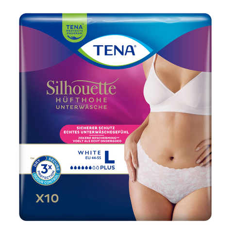 TENA Silhouette Plus White, Größe: L, Beutel 10 Stück