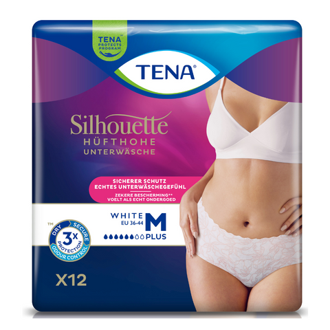 TENA Silhouette Plus White, Größe: M, Beutel 12 Stück