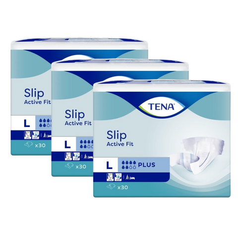 TENA Slip Active Fit Plus Größe: L, Sparpaket 3x30 Stück 