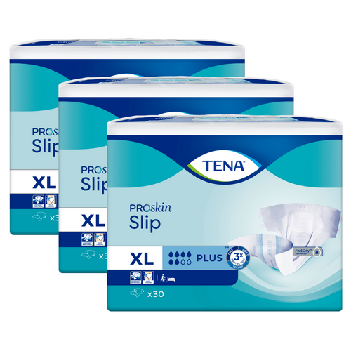 TENA Slip Plus, Größe: XL, Sparpaket (3 x 30 Stück)