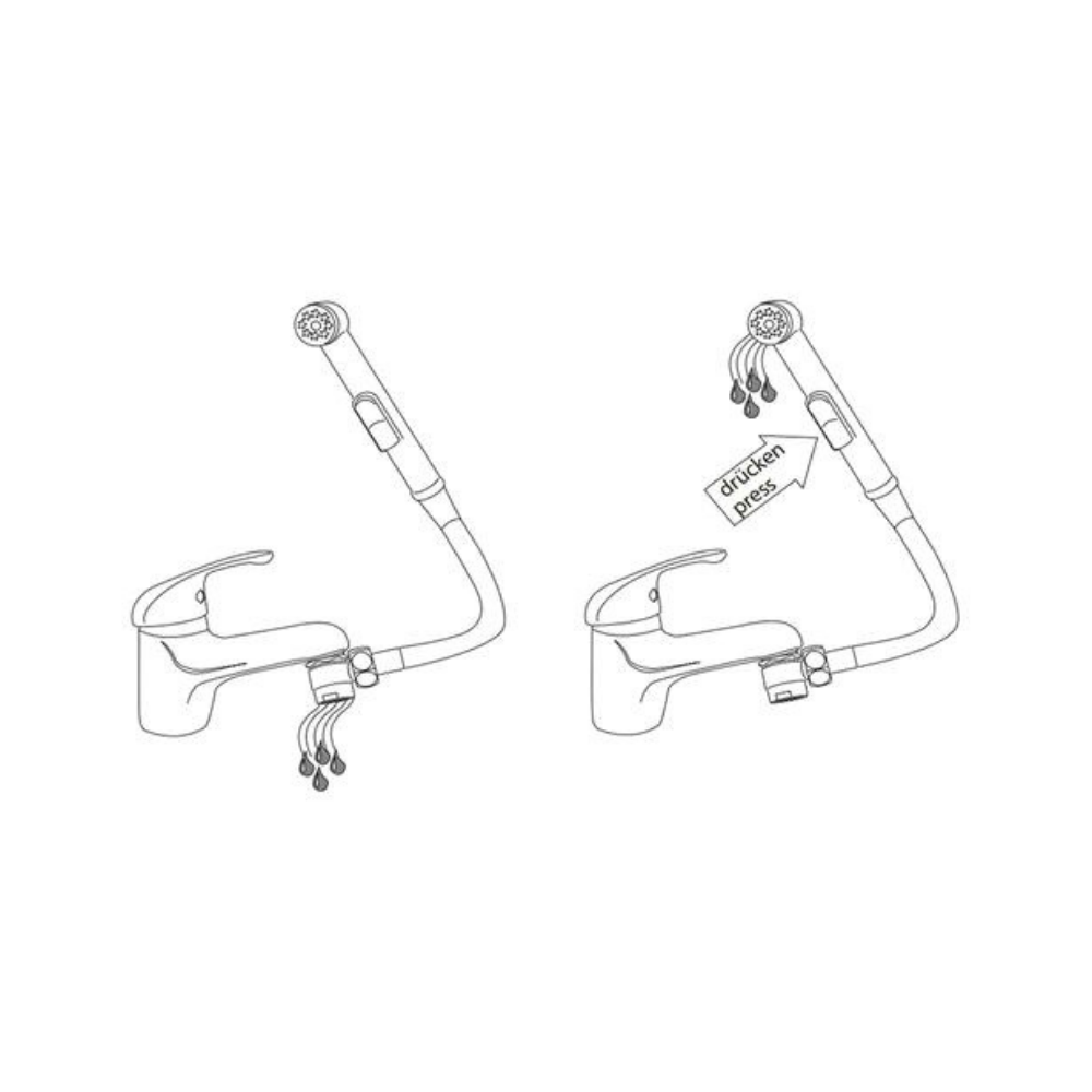 Waschbeckendusche mit Perlator, Anwendung