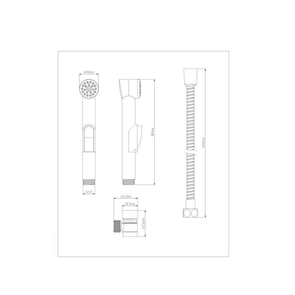 Waschbeckendusche mit Perlator, Zeichnung