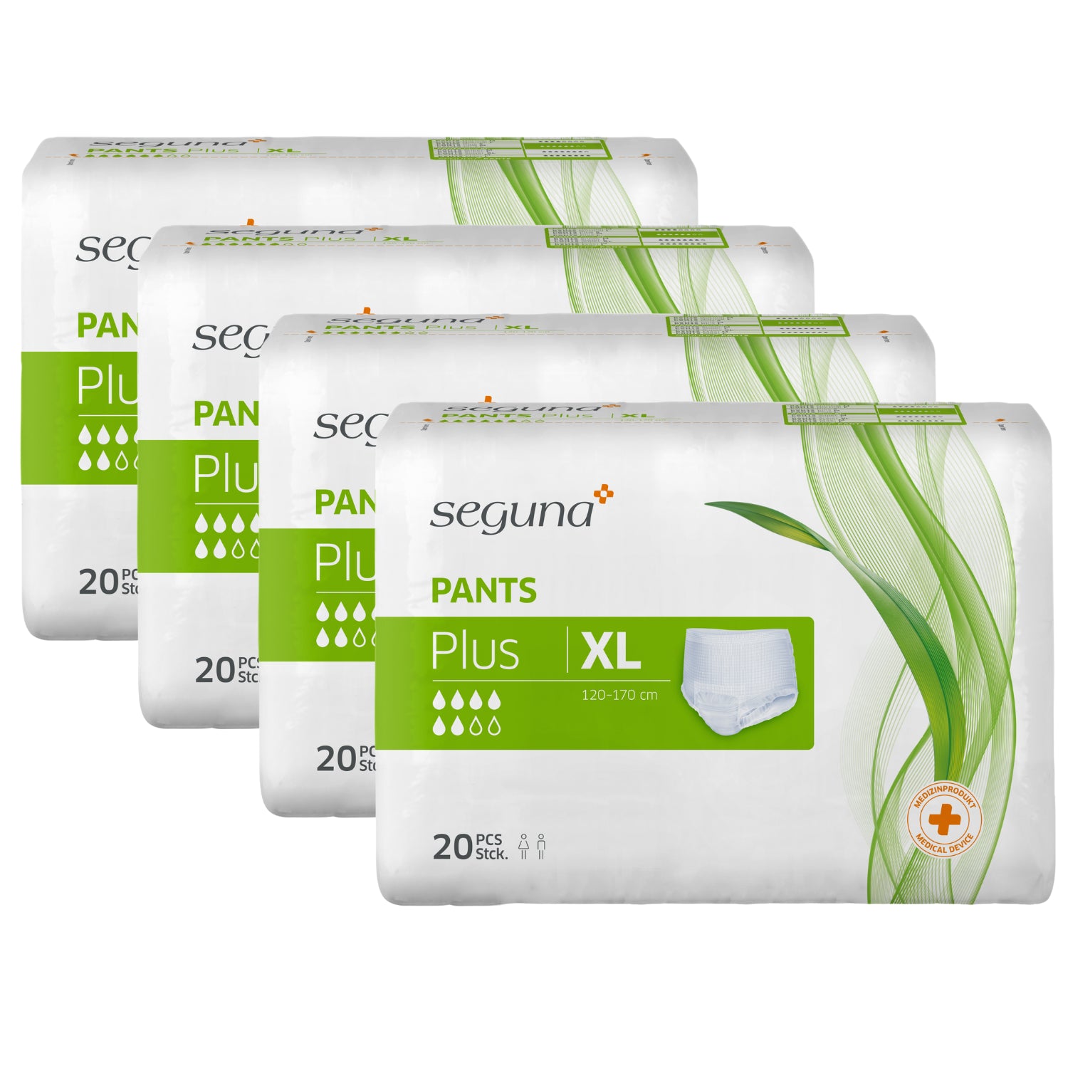 SEGUNA Pants Plus, Größe: XL, Sparpaket (4 x 20 Stück)