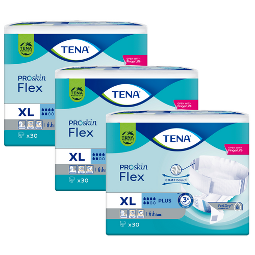 TENA Flex Plus, Größe: XL, Sparpaket (3 x 30 Stück)