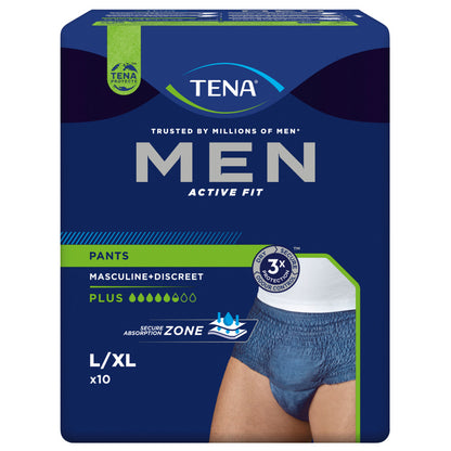 TENA Men Active Fit Pants Plus, Größe: L/XL, Beutel 10 Stück