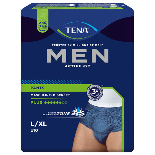 TENA Men Active Fit Pants Plus, Größe: L/XL, Beutel 10 Stück